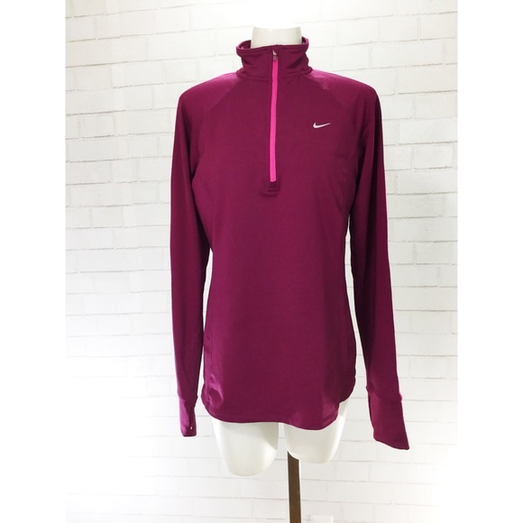 Nike Tops - Nike Running Medium Quarter Zip Pink Reflective